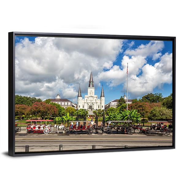 St. Louis Cathedral in the French Quarter Canvas Wall Art-3 Horizontal-Gallery Wrap-25" x 16"-Tiaracle