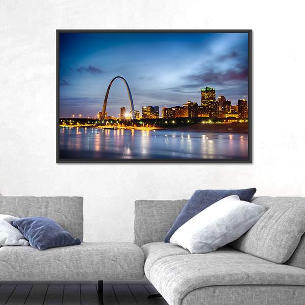 St Louis Skyline Panoramic Canvas Wall Art-1 Piece-36" x 12"-Tiaracle