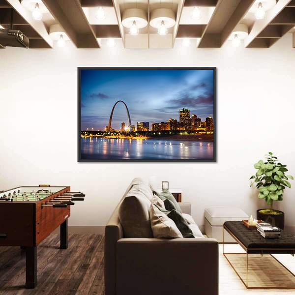 St Louis Skyline Panoramic Canvas Wall Art-1 Piece-36" x 12"-Tiaracle