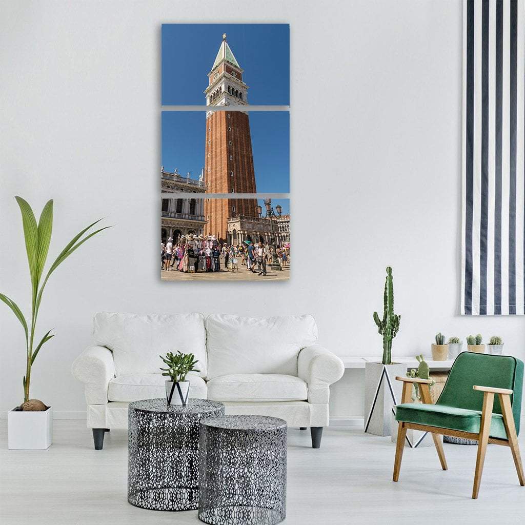 St Mark's Square In Venice Italy Vertical Canvas Wall Art-3 Vertical-Gallery Wrap-12" x 25"-Tiaracle