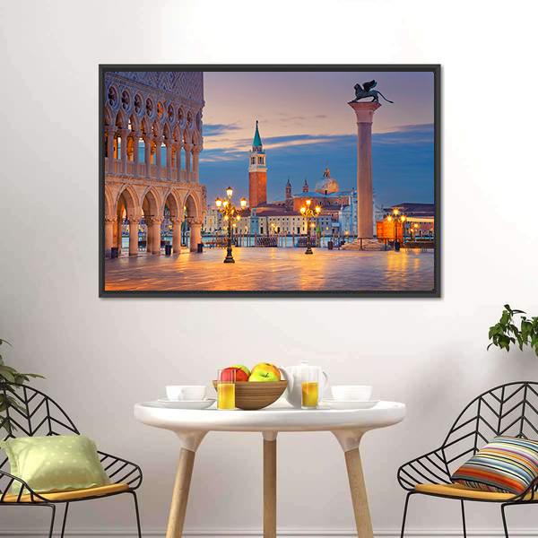 St. Mark's Square In Venice Canvas Wall Art-3 Horizontal-Gallery Wrap-25" x 16"-Tiaracle