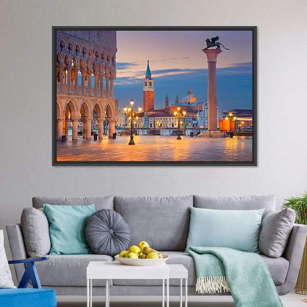 St. Mark's Square In Venice Canvas Wall Art-3 Horizontal-Gallery Wrap-25" x 16"-Tiaracle