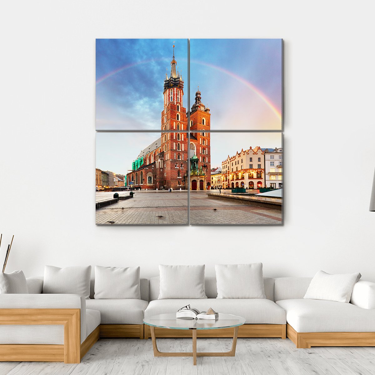 St Mary's Basilica In Krakow Canvas Wall Art-4 Square-Gallery Wrap-17" x 17"-Tiaracle