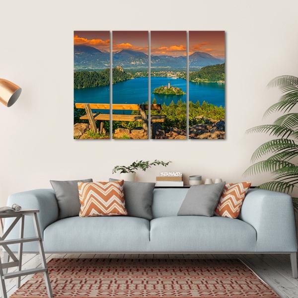 St Mary's Church In Lake Bled Canvas Wall Art-4 Horizontal-Gallery Wrap-34" x 24"-Tiaracle