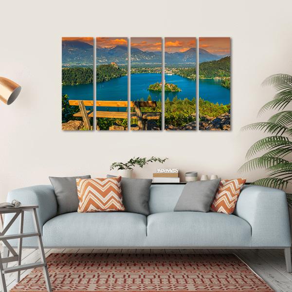 St Mary's Church In Lake Bled Canvas Wall Art-5 Horizontal-Gallery Wrap-22" x 12"-Tiaracle