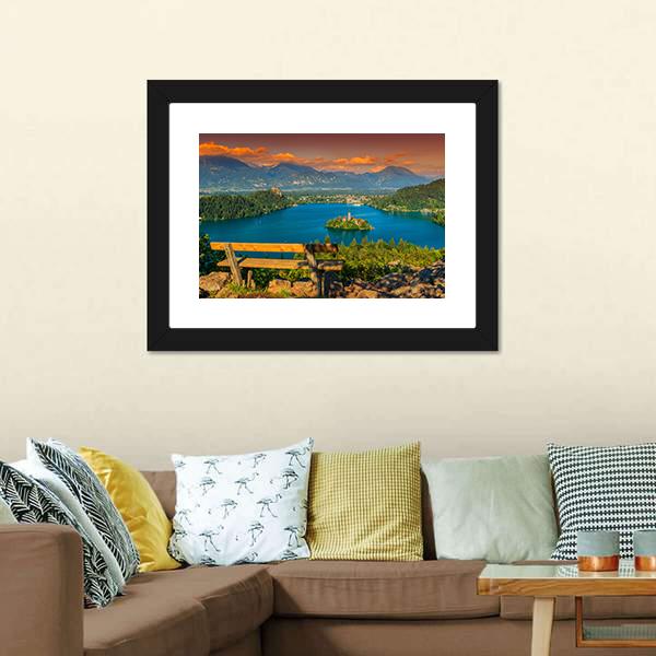 St Mary's Church In Lake Bled Canvas Wall Art-3 Horizontal-Gallery Wrap-25" x 16"-Tiaracle