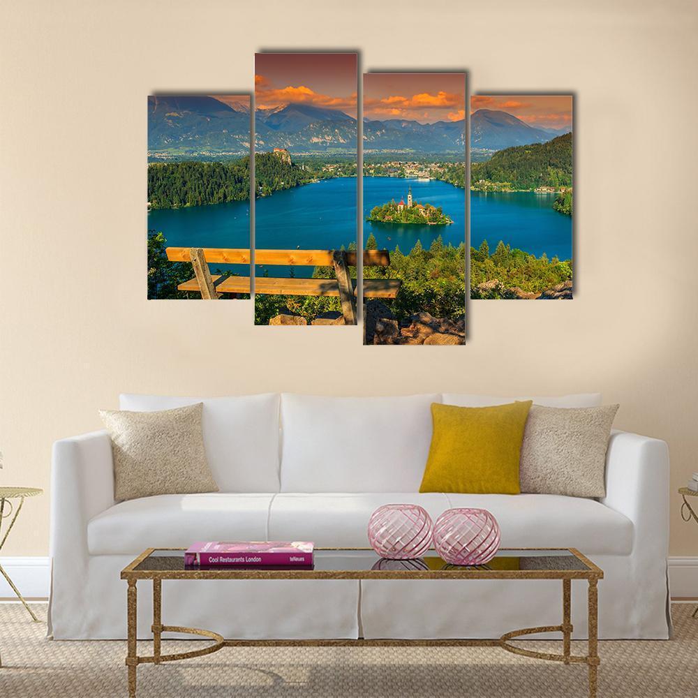 St Mary's Church In Lake Bled Canvas Wall Art-4 Pop-Gallery Wrap-50" x 32"-Tiaracle