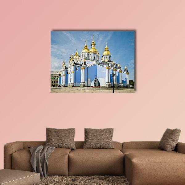St. Michaels Golden-Domed Monastery In Kiev Canvas Wall Art-1 Piece-Gallery Wrap-36" x 24"-Tiaracle