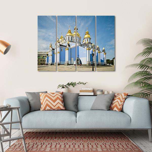 St. Michaels Golden-Domed Monastery In Kiev Canvas Wall Art-1 Piece-Gallery Wrap-36" x 24"-Tiaracle