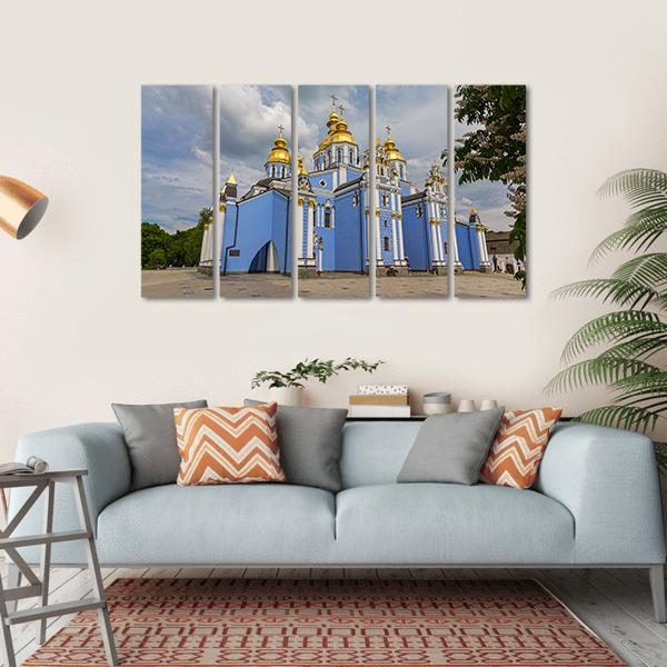 St Michaels Golden Domed Monastery In Ukraine Canvas Wall Art-5 Horizontal-Gallery Wrap-22" x 12"-Tiaracle