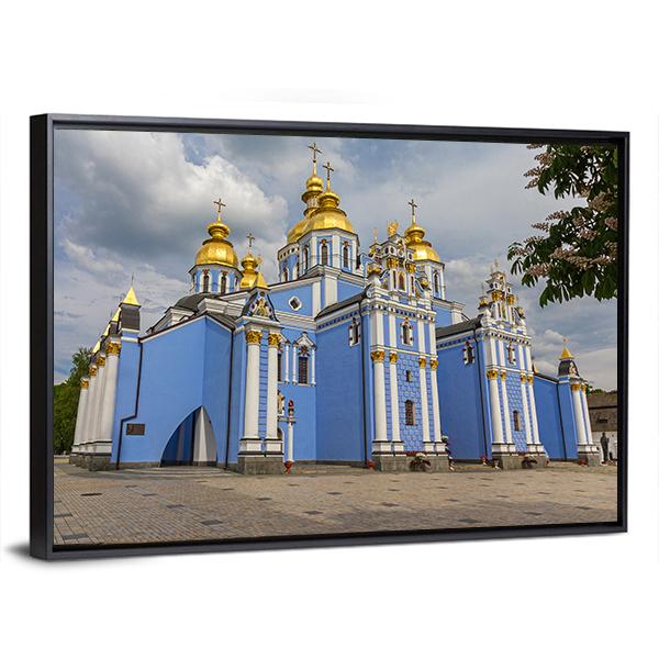 St Michaels Golden Domed Monastery In Ukraine Canvas Wall Art-3 Horizontal-Gallery Wrap-25" x 16"-Tiaracle