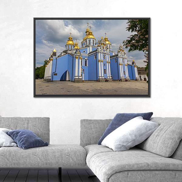 St Michaels Golden Domed Monastery In Ukraine Canvas Wall Art-3 Horizontal-Gallery Wrap-25" x 16"-Tiaracle