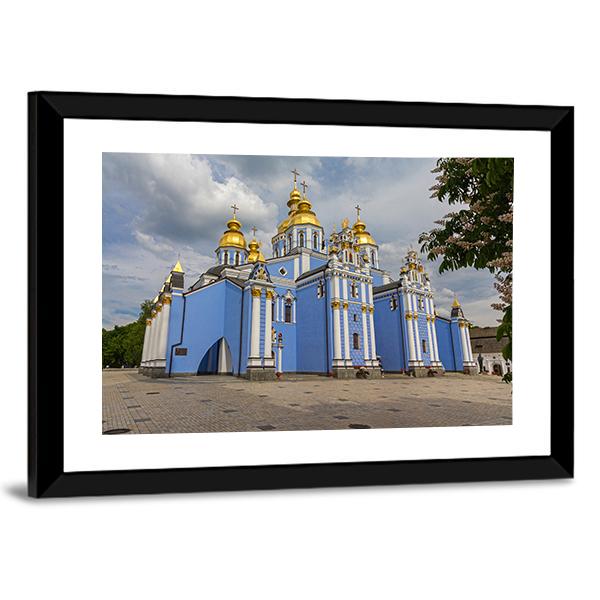 St Michaels Golden Domed Monastery In Ukraine Canvas Wall Art-3 Horizontal-Gallery Wrap-25" x 16"-Tiaracle