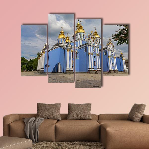 St Michaels Golden Domed Monastery In Ukraine Canvas Wall Art-4 Pop-Gallery Wrap-50" x 32"-Tiaracle