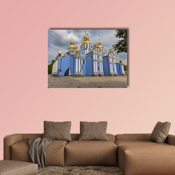 St Michaels Golden Domed Monastery In Ukraine Canvas Wall Art-1 Piece-Gallery Wrap-48" x 32"-Tiaracle