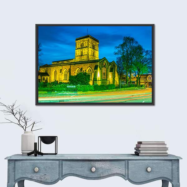 St Nicholas Church In Leicester Canvas Wall Art-1 Piece-Floating Frame-24" x 16"-Tiaracle