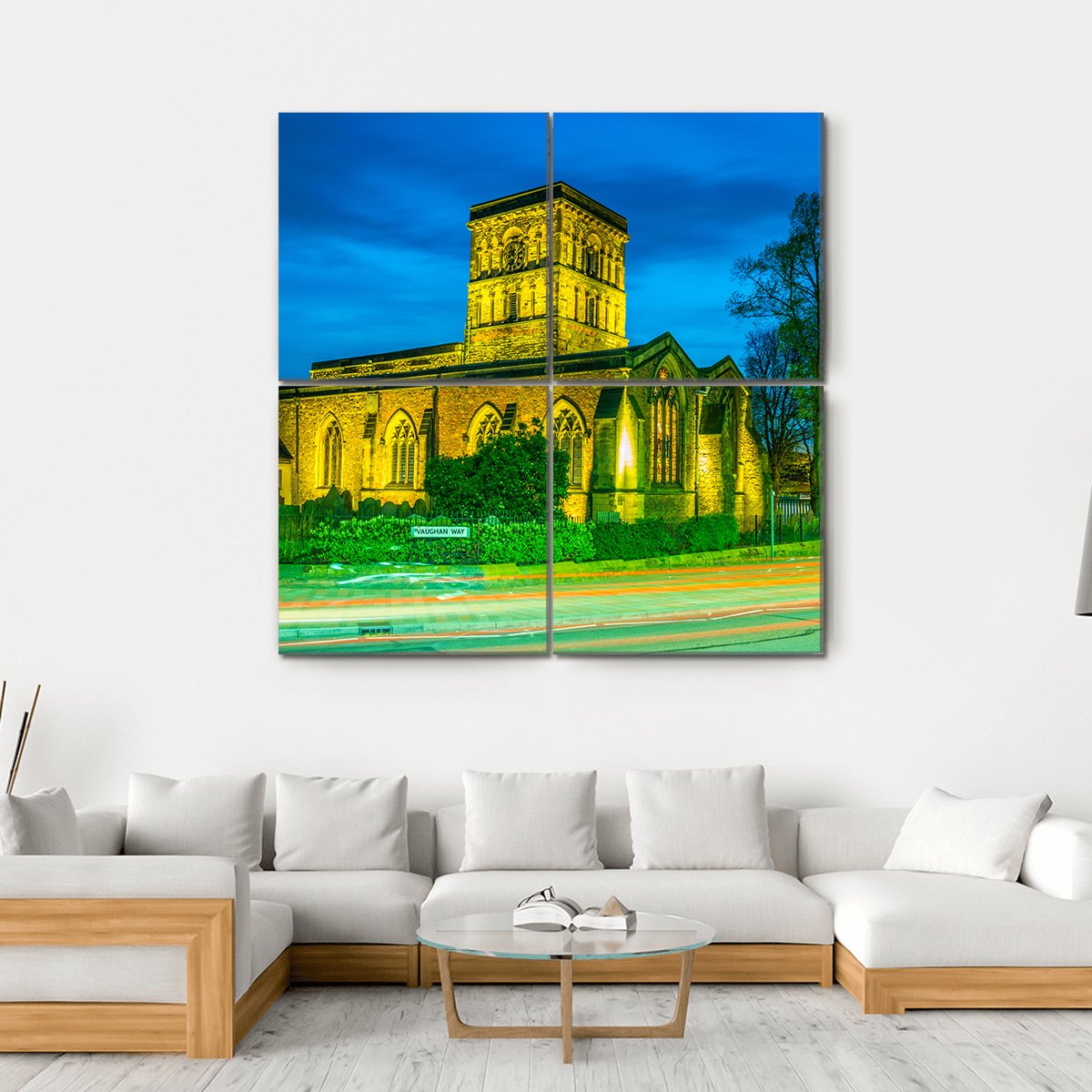 St Nicholas Church In Leicester Canvas Wall Art-4 Square-Gallery Wrap-17" x 17"-Tiaracle
