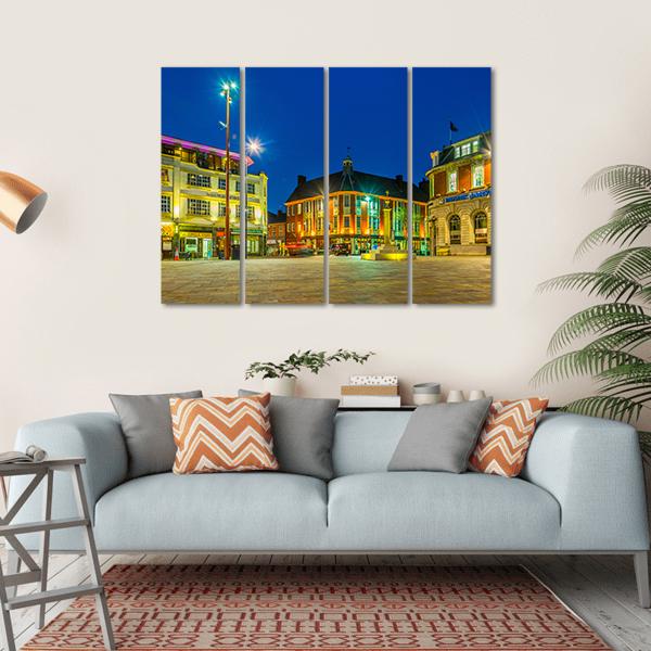 St Nicholas Square In Leicester Canvas Wall Art-4 Horizontal-Gallery Wrap-34" x 24"-Tiaracle