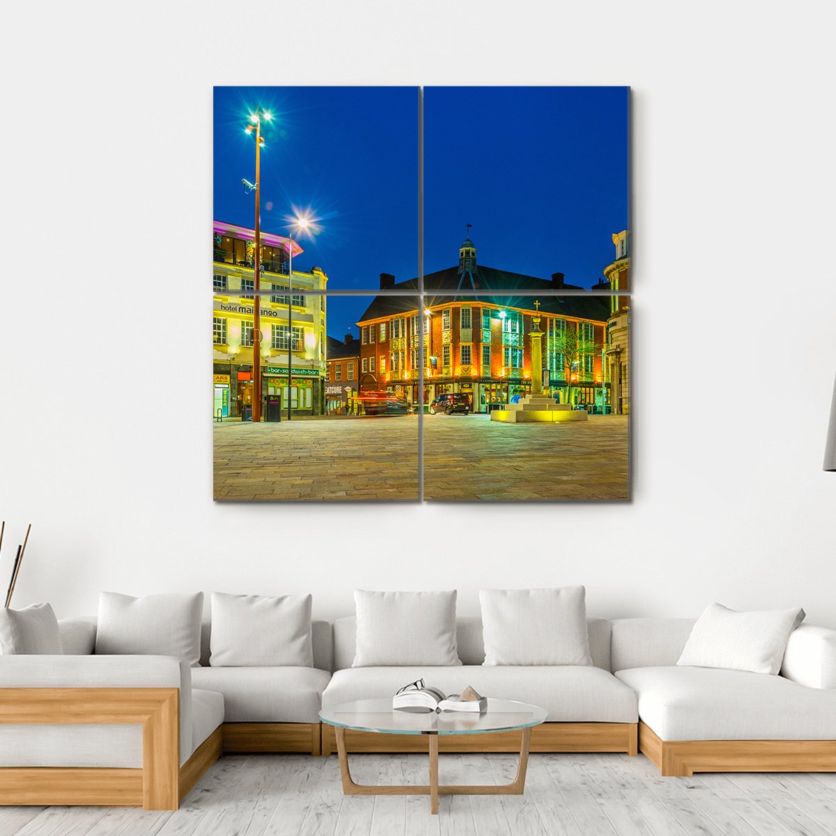 St Nicholas Square In Leicester Canvas Wall Art-4 Square-Gallery Wrap-17" x 17"-Tiaracle