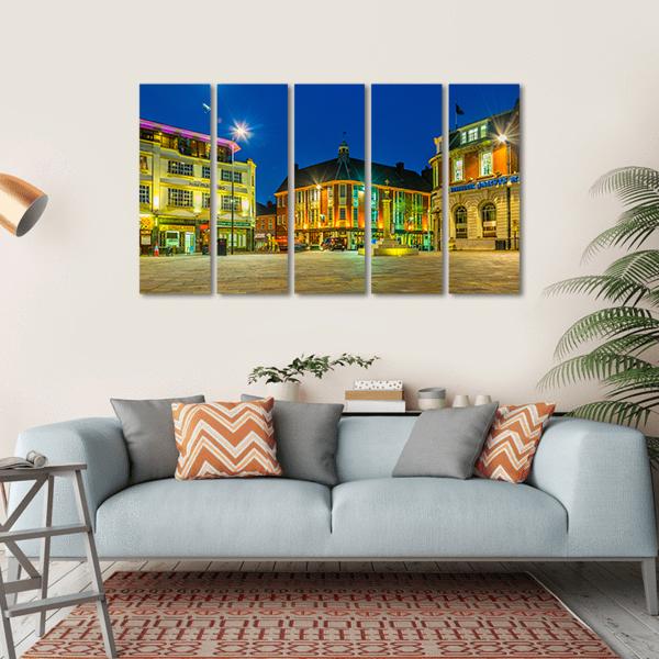 St Nicholas Square In Leicester Canvas Wall Art-5 Horizontal-Gallery Wrap-22" x 12"-Tiaracle