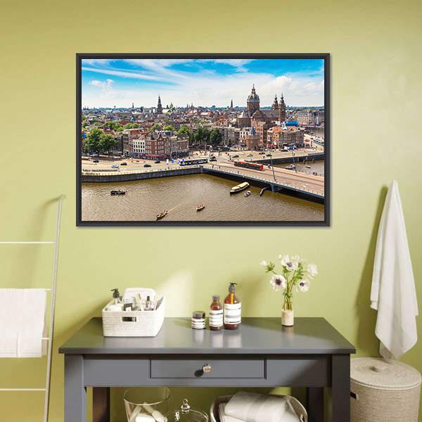 St. Nicolas Church Canvas Wall Art-1 Piece-Floating Frame-24" x 16"-Tiaracle