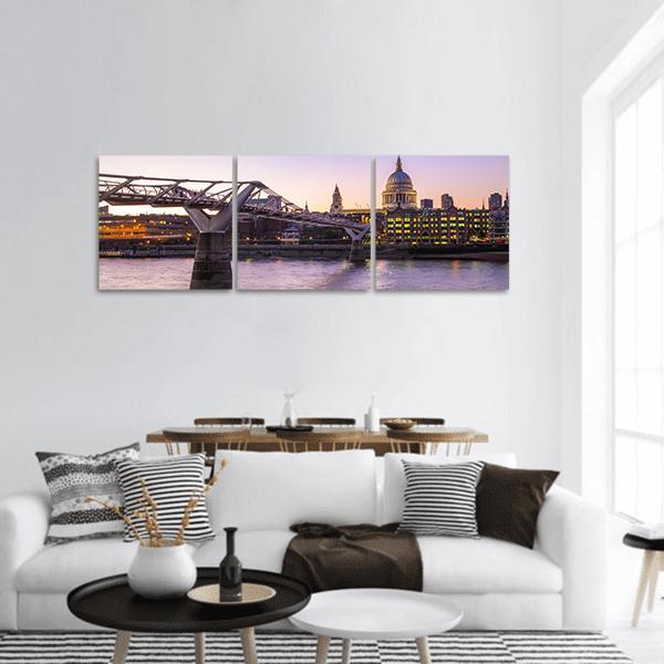 St Paul Cathedral UK Panoramic Canvas Wall Art-1 Piece-36" x 12"-Tiaracle