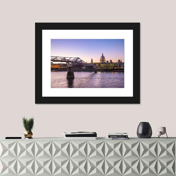 St Paul Cathedral UK Canvas Wall Art-1 Piece-Framed Print-20" x 16"-Tiaracle