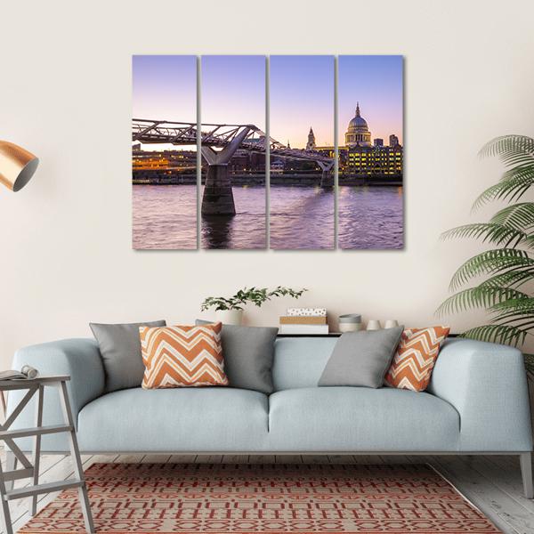 St Paul Cathedral UK Canvas Wall Art-4 Horizontal-Gallery Wrap-34" x 24"-Tiaracle