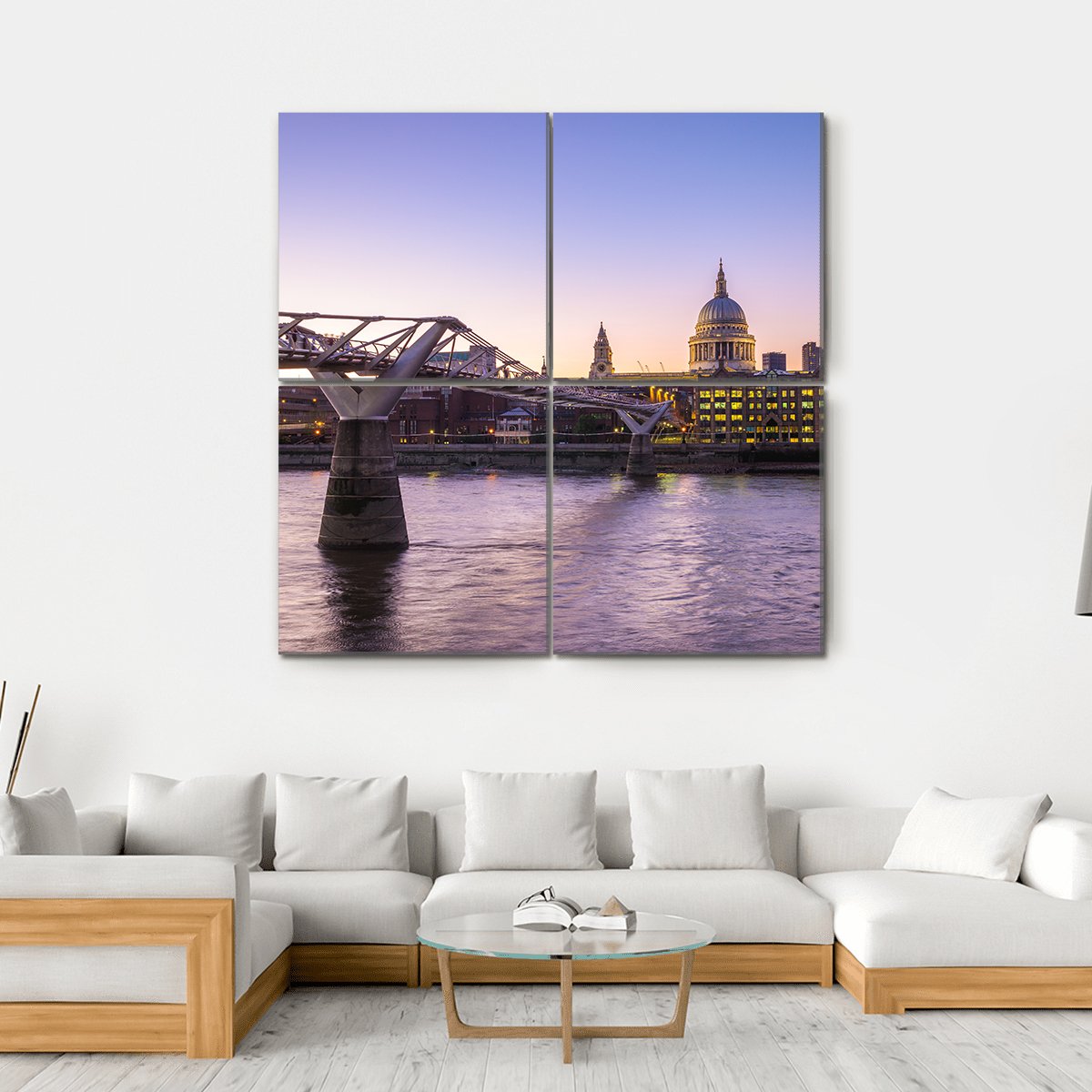 St Paul Cathedral UK Canvas Wall Art-4 Square-Gallery Wrap-17" x 17"-Tiaracle