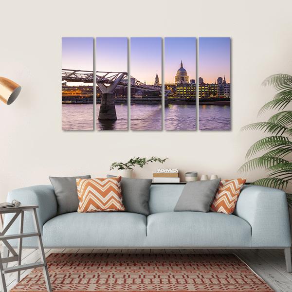St Paul Cathedral UK Canvas Wall Art-5 Horizontal-Gallery Wrap-22" x 12"-Tiaracle