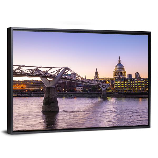 St Paul Cathedral UK Canvas Wall Art-3 Horizontal-Gallery Wrap-25" x 16"-Tiaracle