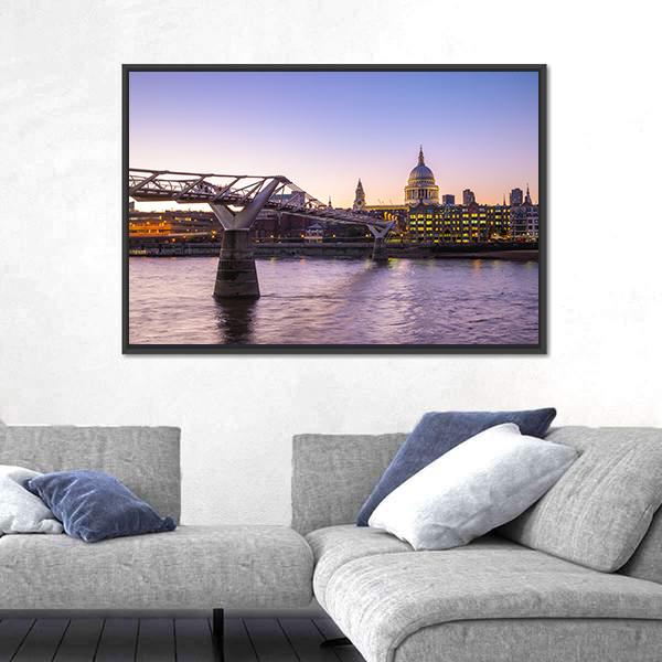 St Paul Cathedral UK Canvas Wall Art-3 Horizontal-Gallery Wrap-25" x 16"-Tiaracle