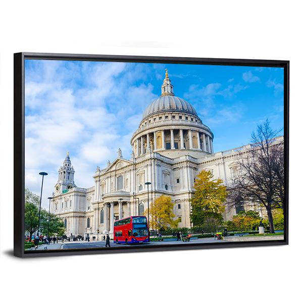 St Pauls Cathedral Canvas Wall Art-3 Horizontal-Gallery Wrap-25" x 16"-Tiaracle