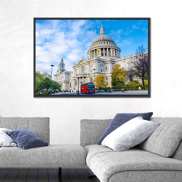 St Pauls Cathedral Canvas Wall Art-3 Horizontal-Gallery Wrap-25" x 16"-Tiaracle