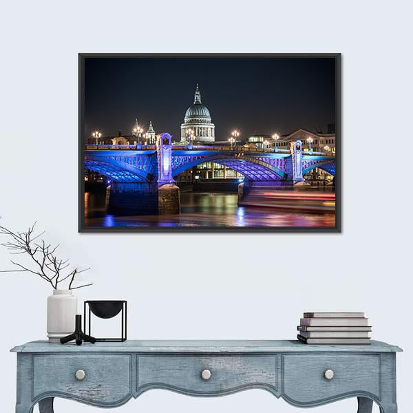 St Paul's Cathedral In London Canvas Wall Art-1 Piece-Floating Frame-24" x 16"-Tiaracle