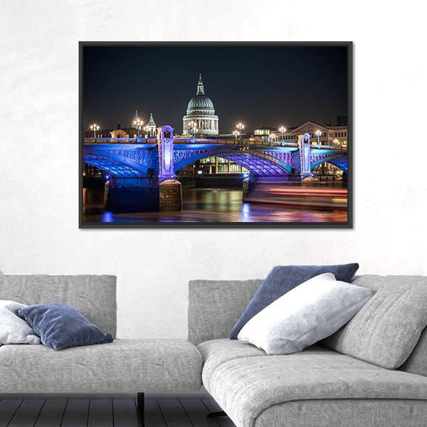 St Paul's Cathedral In London Canvas Wall Art-5 Horizontal-Gallery Wrap-22" x 12"-Tiaracle