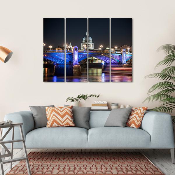 St Paul's Cathedral In London Canvas Wall Art-4 Horizontal-Gallery Wrap-34" x 24"-Tiaracle