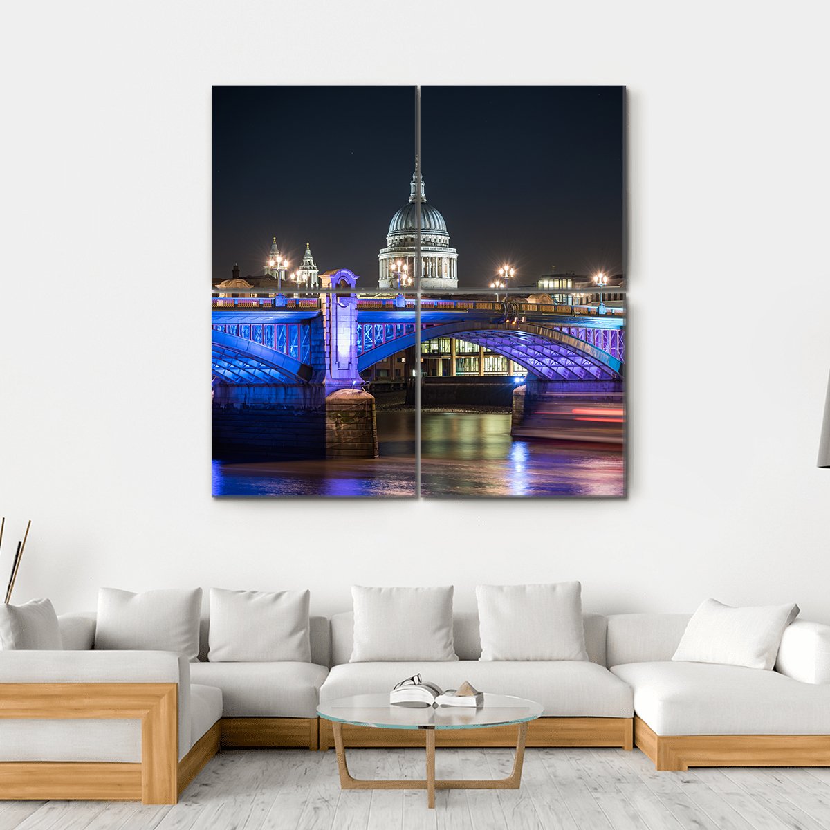 St Paul's Cathedral In London Canvas Wall Art-4 Square-Gallery Wrap-17" x 17"-Tiaracle