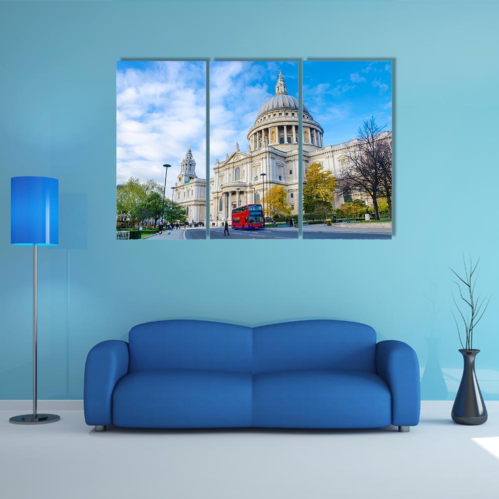 St Pauls Cathedral Canvas Wall Art-3 Horizontal-Gallery Wrap-37" x 24"-Tiaracle