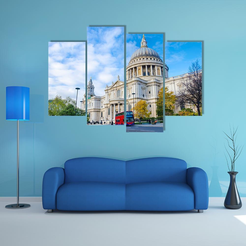 St Pauls Cathedral Canvas Wall Art-3 Horizontal-Gallery Wrap-37" x 24"-Tiaracle