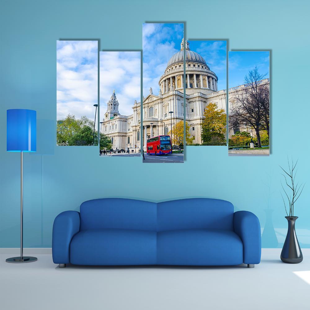St Pauls Cathedral Canvas Wall Art-5 Pop-Gallery Wrap-47" x 32"-Tiaracle