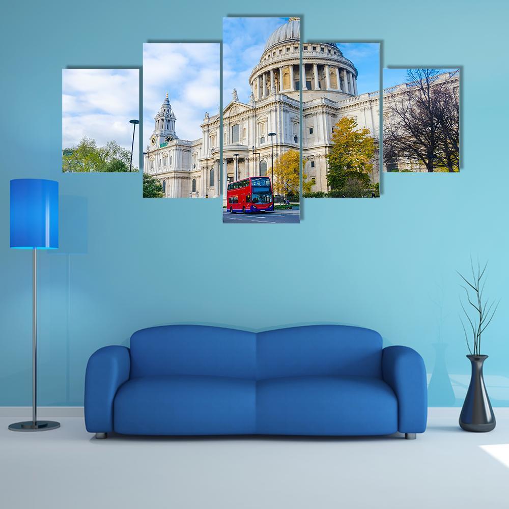 St Pauls Cathedral Canvas Wall Art-5 Star-Gallery Wrap-62" x 32"-Tiaracle