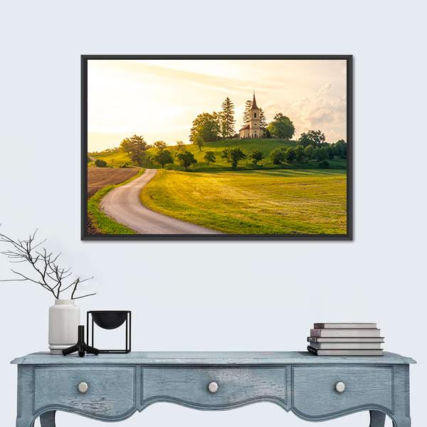 St Peter And Pauls Church In Czech Republic Canvas Wall Art-1 Piece-Floating Frame-24" x 16"-Tiaracle