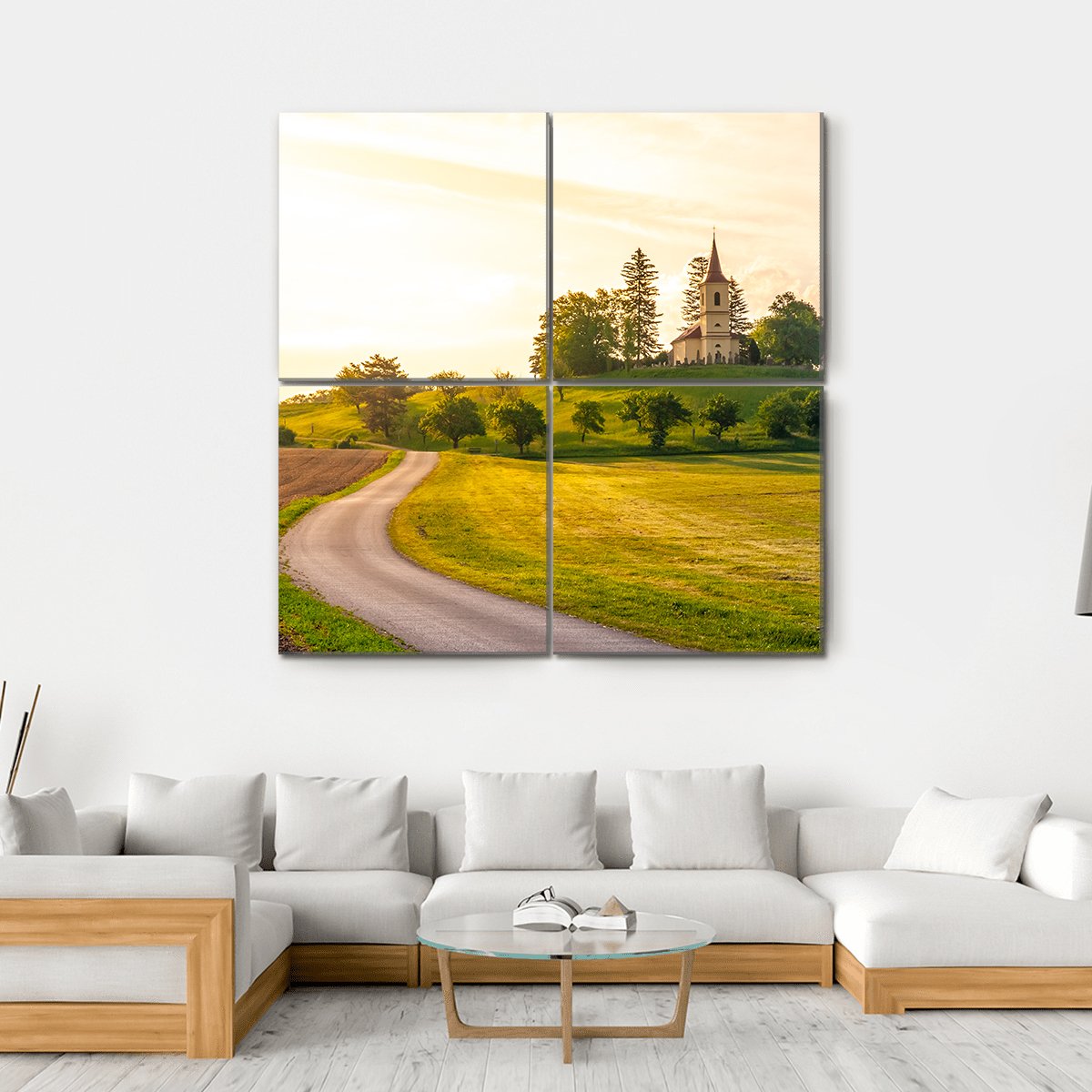 St Peter And Pauls Church In Czech Republic Canvas Wall Art-4 Square-Gallery Wrap-17" x 17"-Tiaracle