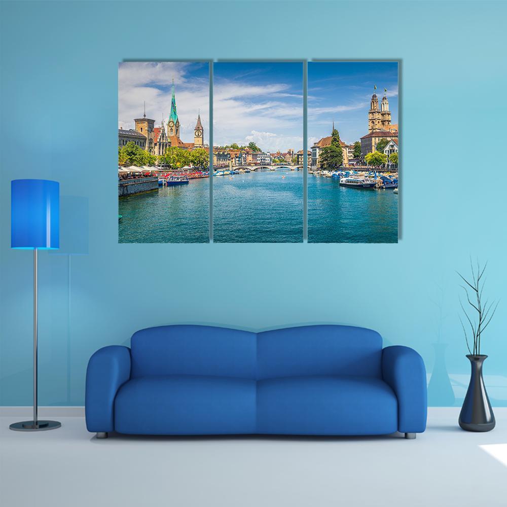 St. Peter At Lake Zurich Canvas Wall Art-3 Horizontal-Gallery Wrap-37" x 24"-Tiaracle