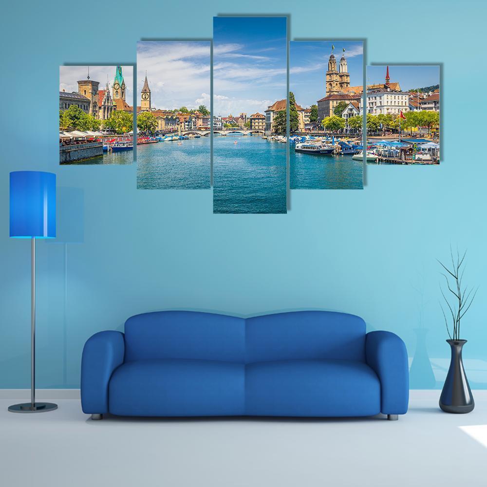 St. Peter At Lake Zurich Canvas Wall Art-3 Horizontal-Gallery Wrap-37" x 24"-Tiaracle