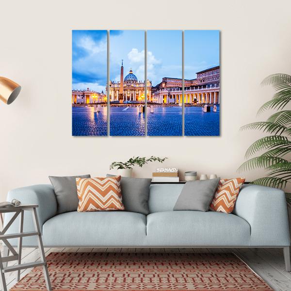 St Peter Basilica In The Vatican Of Rome Canvas Wall Art-4 Horizontal-Gallery Wrap-34" x 24"-Tiaracle