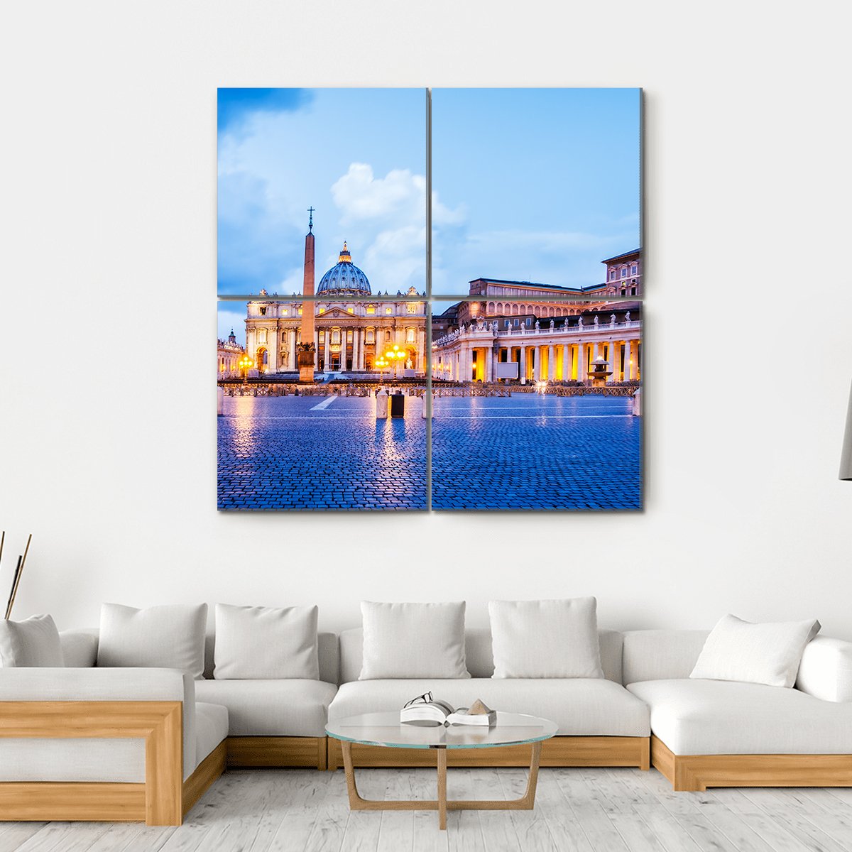 St Peter Basilica In The Vatican Of Rome Canvas Wall Art-4 Square-Gallery Wrap-17" x 17"-Tiaracle