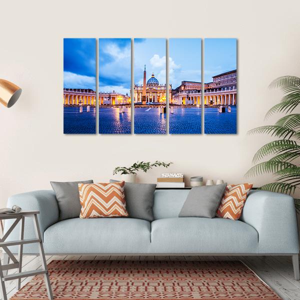 St Peter Basilica In The Vatican Of Rome Canvas Wall Art-5 Horizontal-Gallery Wrap-22" x 12"-Tiaracle