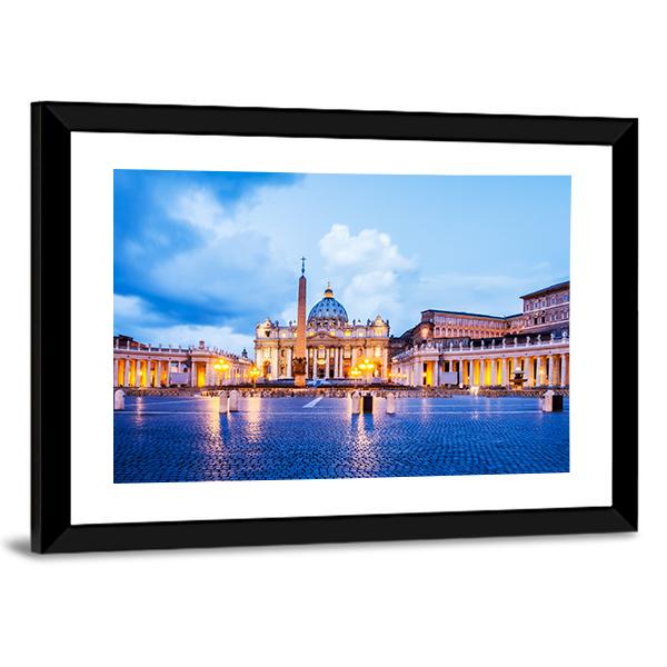 St Peter Basilica In The Vatican Of Rome Canvas Wall Art-3 Horizontal-Gallery Wrap-25" x 16"-Tiaracle